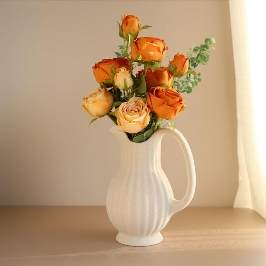 BRMM MIA Ceramic Vase, Nordic Modern Boho ins Style Decorative Ceramic Aesthetic Flower Vase for Home Decor (Cup Shape)