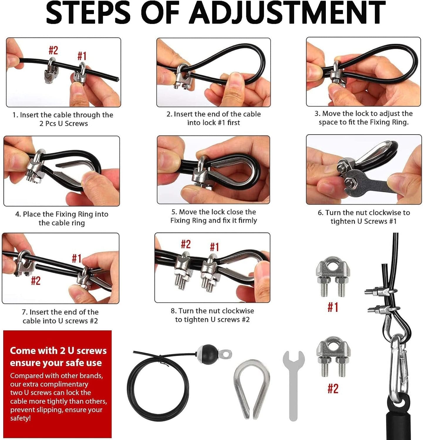 Favuit Weight Cable Pulley System Gym, Fitness LAT and Lift Pulley System Upgraded Weight Pulley System Home Gym Tricep Workout Pulley Attachments for Biceps Curl Tricep Arm Shoulder Workouts