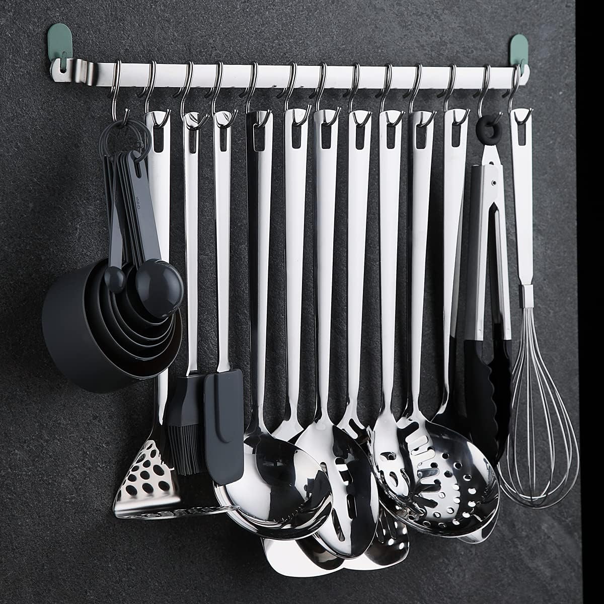 Kyraton Stainless Steel Cooking Utensils Set, 37 Pieces Kitchen Utensils Set, Kitchen Tool Gadgets Set with Utensil Holder Non-Stick and Heat Resistant Dishwasher Safe