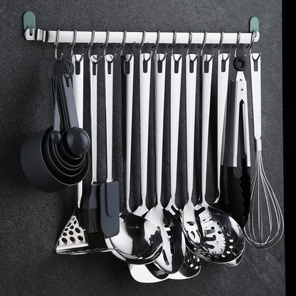Kyraton Stainless Steel Cooking Utensils Set, 37 Pieces Kitchen Utensils Set, Kitchen Tool Gadgets Set with Utensil Holder Non-Stick and Heat Resistant Dishwasher Safe