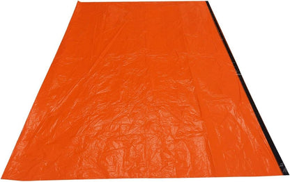 Thermal Blanket Tent, Outdoor Thermal Heavy Duty Blanket Rescue Shelter Foldable Tent Aluminum Coating Sleeping Bag for Hiking Camping