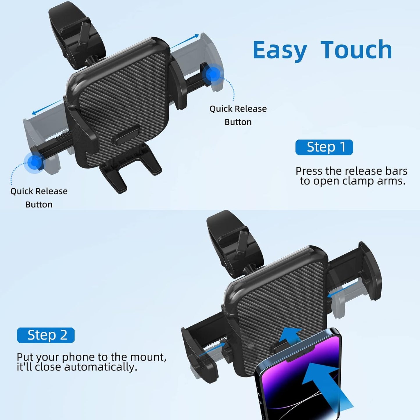 Giftorld Car Air Vent Phone Mount,360°Rotation,Solid & Steady,Auto-Clamping,Easy Installtion,Car Phone Holder,Compatible for All iPhone Series and Other 4-7 inchs Cellphone.