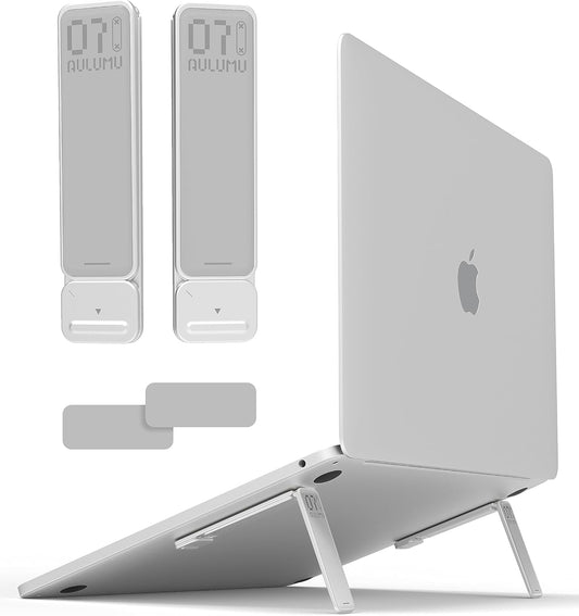 Aulumu G07 Pop Up Leg Stands Laptop, Super Portable Cooling Laptop Stand, Ergonomic Laptop Riser Lift for Desk for MacBook, All Laptops, Tablets, 8-20'', Silver