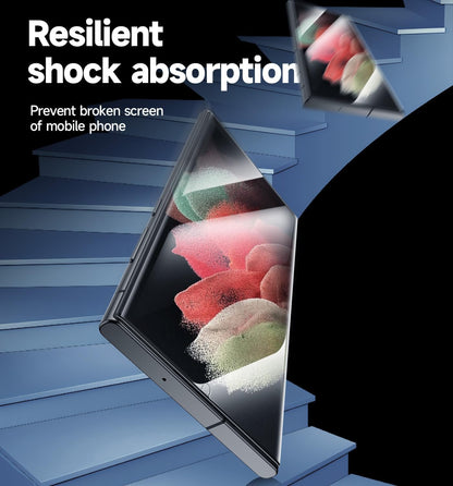 MAGIC JOHN 2 Pack for Samsung Galaxy S21 Ultra Screen Protector [Ceramic Film Material Not Glass] 6.8 inch,[100% Fingerprint ID Compatible] Easy Installation Tray, 3D Curved, Bubble