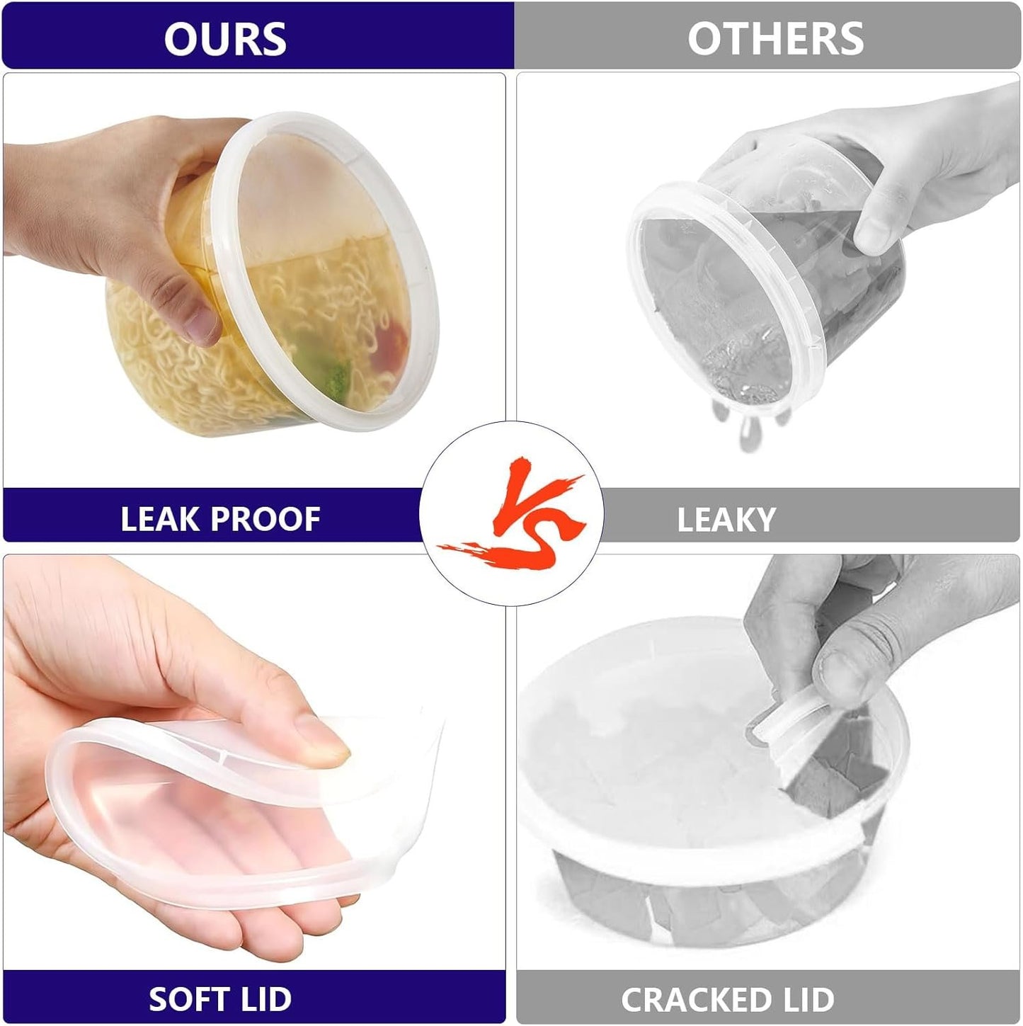 60-Pack 12 oz Plastic Food Storage Containers with Airtight Lids, Microwave, Freezer & Dishwasher Safe,Stackable,BPA-Free,12 oz Deli Meat Containers with lids for Soups, Sauces, Salads, and Meal Prep