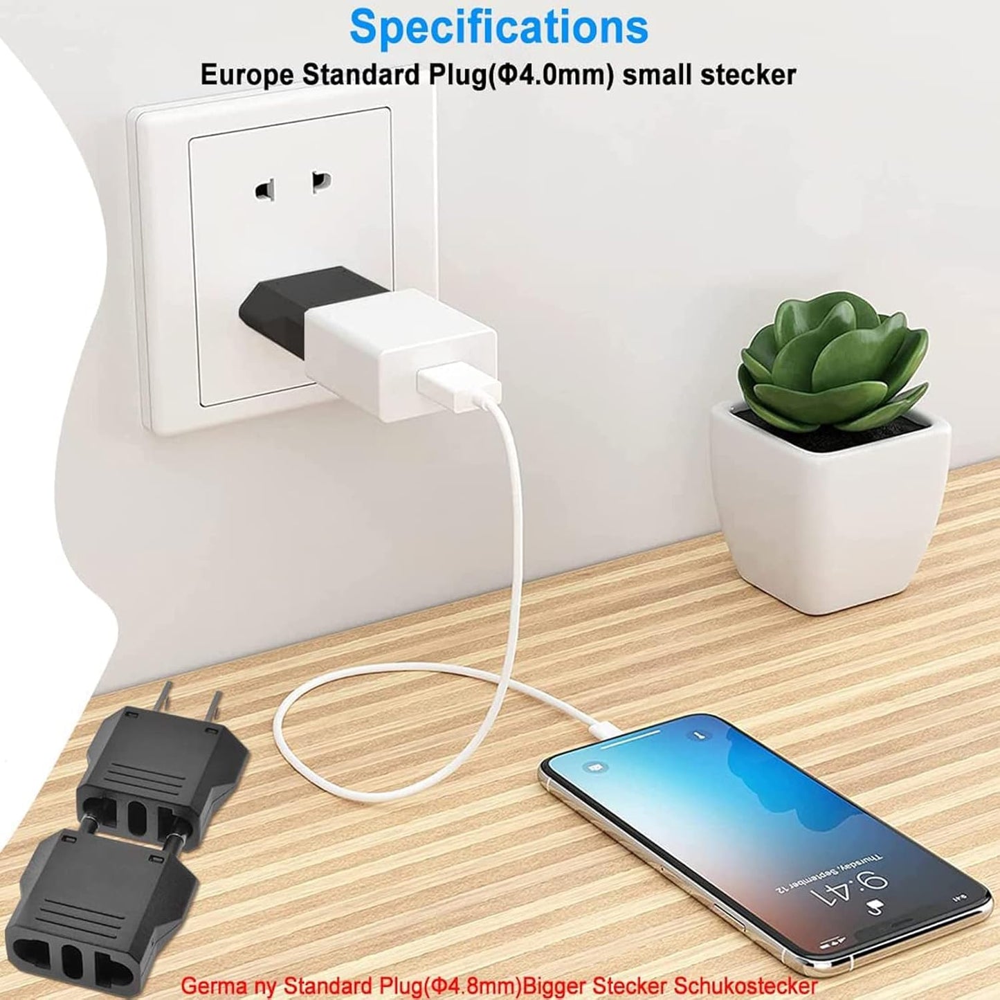Superpow 3pcs Travel Adapter for European Plug to American, Italian to USA, Universal for US/China/Japan/Canada/Mexico