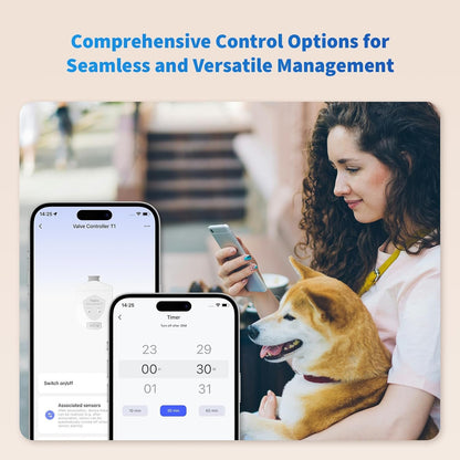 Aqara Smart Valve Controller T1,Matter Over Bridge,Requires Aqara Zigbee 3.0 Hub, Combined with Water Leak Detectors for Home, Supports App Remote Control Shutoff, Supports HomeKit, Alexa, Google