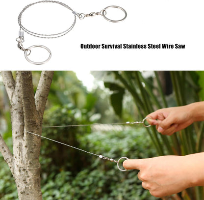 Tignapoo Outdoor Emergency Equipment Survival Gear Tool Kit Stainless Steel Wire Saw Hand Pocket Wire Saws for Camping Hiking
