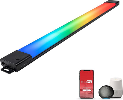 UltraPro Smart Wi-Fi 24 inch Plug-in Under Cabinet Lights, Color Changing, Compatible with Alexa, Works with Google Assistant, Under Cabinet Lighting, Under Counter Lights for Kitchen 57072