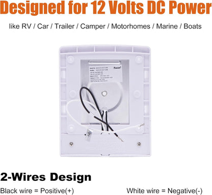 Facon 12V RV Interior Lights with Fast USB Charger (5V/2.4A), Dual-Tone 3000K/4000K Smart Lighting Upgrade for RVs, Campers, Boats, Square Single Pancake RV Lighting