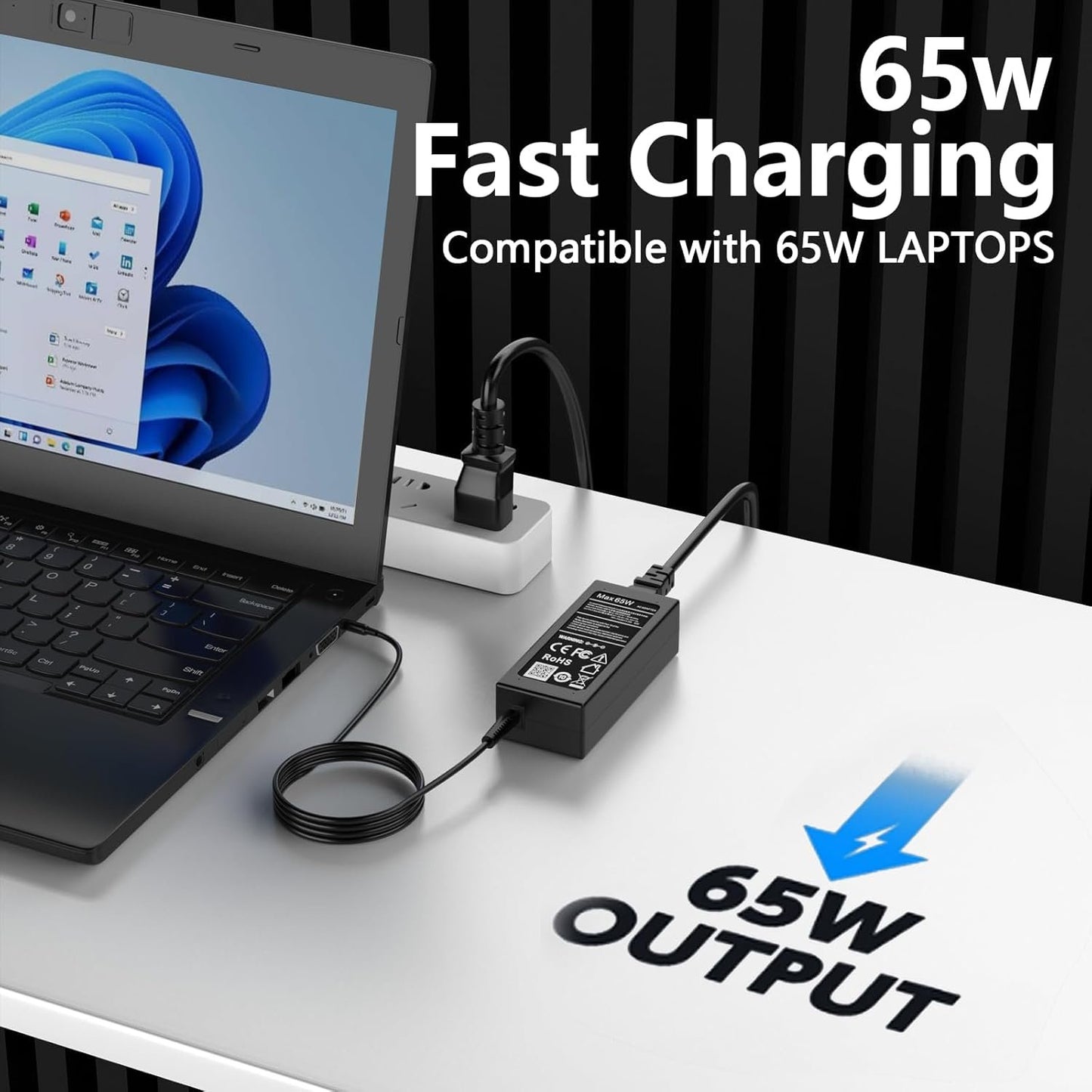 65W 45W Laptop Charger for Dell Inspiron 15 14 13 11 17 3000 5000 7000 Series 3520 3511 3530 3535 5555 5558 5559 5755 3147 7348 2-in-1 XPS 13 0G6j41 0MGJN 4.5mm tip AC Power Adapter Power Cord