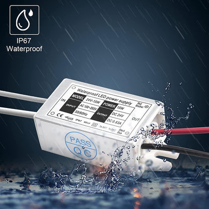 Klarlight IP67 Waterproof 15W LED Driver - 4-Pack 110V AC to 24V DC Converter for LED Strip Lights and Displays