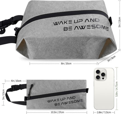 Maplerich Travel Toiletry Bag - Eco-Friendly Small Hygiene Bag for Men and Women, Mini Toiletry Bag for Toiletries, Wet Bag, Dopp Kit, Black Cosmetic Bag, Kids Toiletry Travel Bag, Grey, Fashion