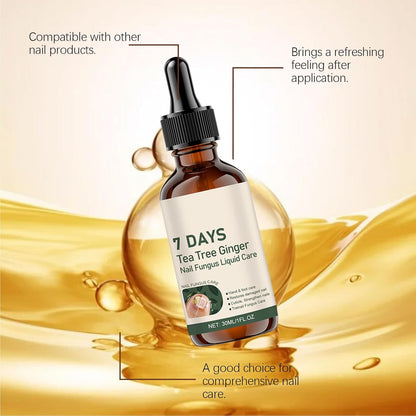 7 day Ginger Nail Care Spray Serum,Nail Oil for Growth and Strength Helps Nails Healthy Grow, Nail Care Spray Multi-Use Nail Nourishing Serum, Nail Growth Oil, 30ml (1pcs)