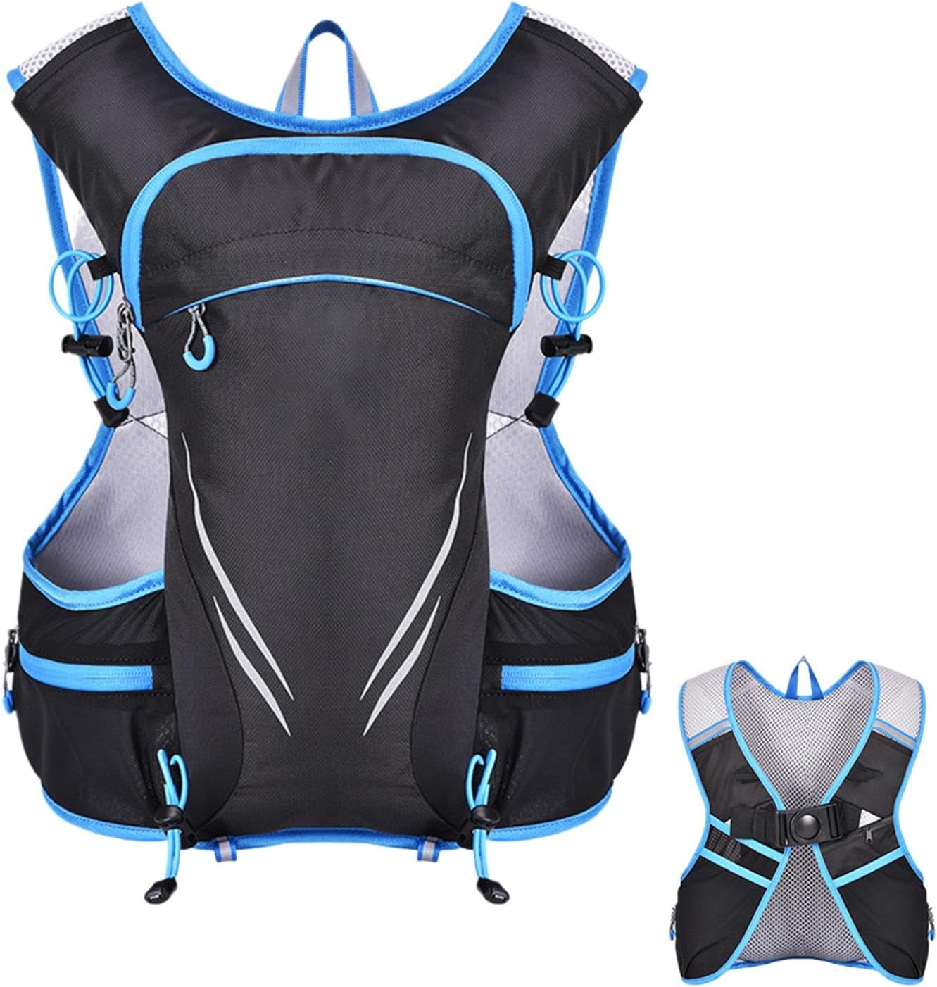 Sports Trail Backpack, Men's Chest Bag, Outdoor Workout Gear, Large Capacity Vest Reflective Safety Bag Hiking Trail Vest Workout Chest Pack Men's Sports Gear Trail Running Backpack, blue, Please