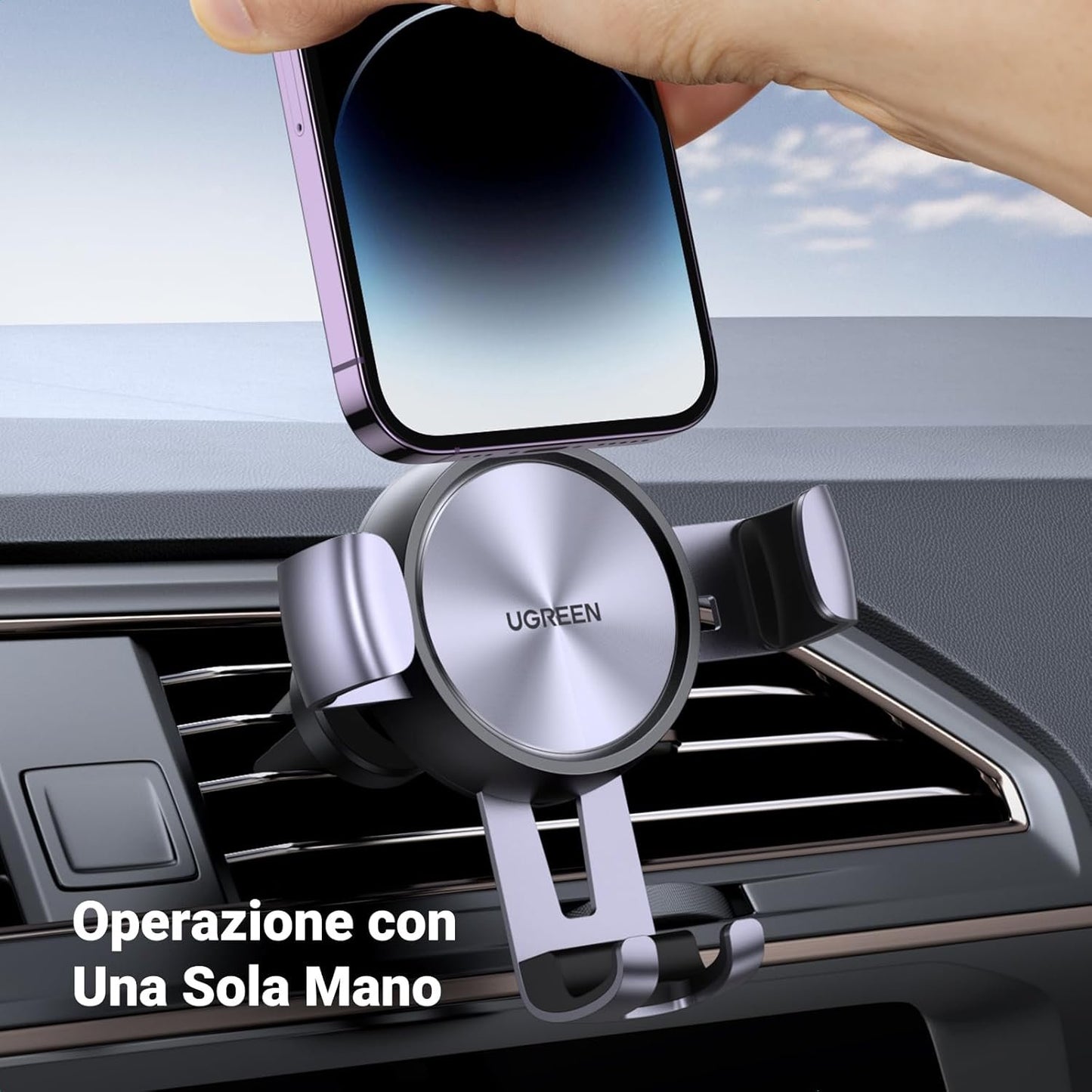 UGREEN Gravity Car Phone Holder, Car Air Vent Phone Holder, Compatible with iPhone 16 15 14 Plus Pro Max, Galaxy S24 Ultra S23 A14, Redmi Note 12 Pro, etc. Black