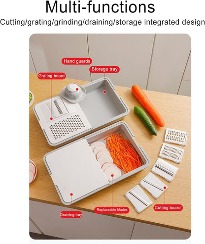 Vegetable Grater - Cheese Shredder - Multifunctional Peeler Tool, Food Cutter for Potato Carrot Salad Cooking Meal Prep Outdoor Camping Kitchen