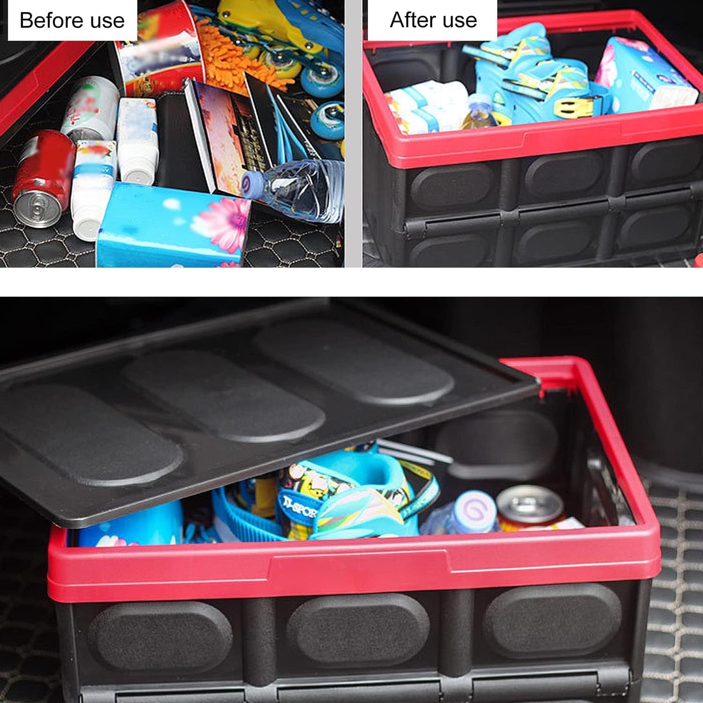 TOOPONE Car Trunk Organizer, Foldable Car Organizer Trunk Organizer for suv with Foldable Cover