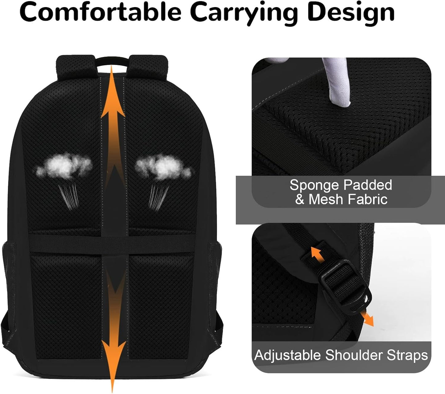 Outplea 17L Small Travel Backpack with Front Opening Men Women, 15" Laptop Backpack for College, Computer Backpacks Carry On