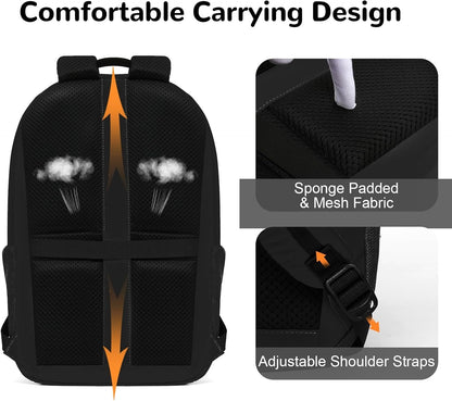 Outplea 17L Small Travel Backpack with Front Opening Men Women, 15" Laptop Backpack for College, Computer Backpacks Carry On