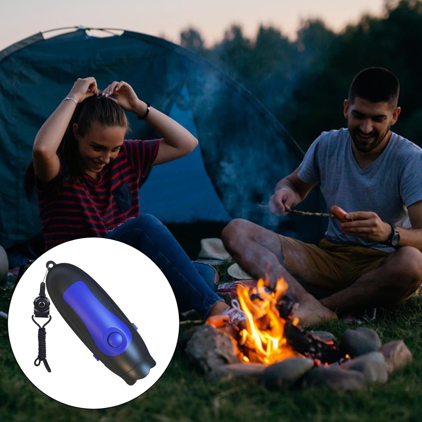 Generico Electric Whistle, Loud Safety Whistle with Lanyard, Rechargeable 3-Tone Adjustable Volume, Multifunctional High-Decibel Alert Tool (1 Piece, Black), for Coaching, Sports, Outdoor Use