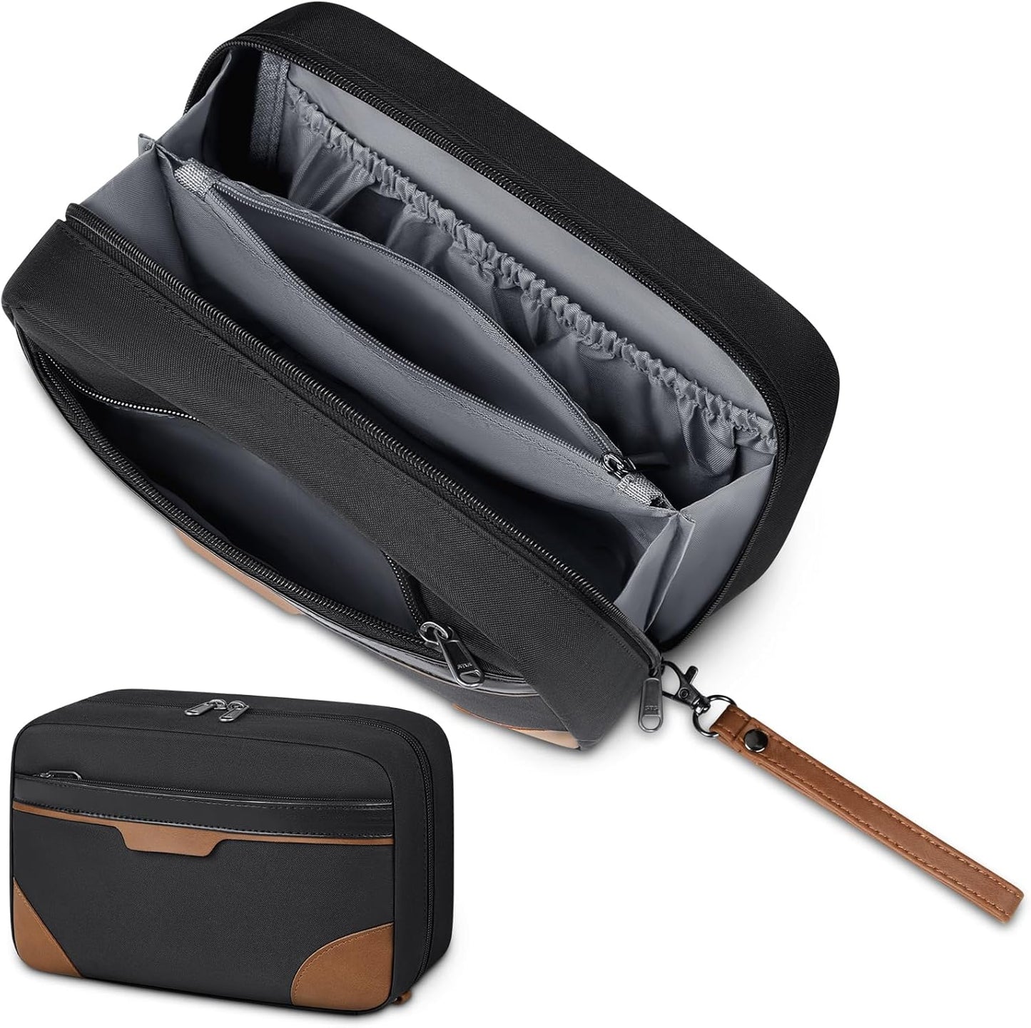Toiletry Bag for Men Women Waterproof Toiletry Bags Portable Travel Toiletries Bag TSA Approved Cosmetic Makeup Bag Travel Organizer Storage for Accessories(with Removable Handle),Black