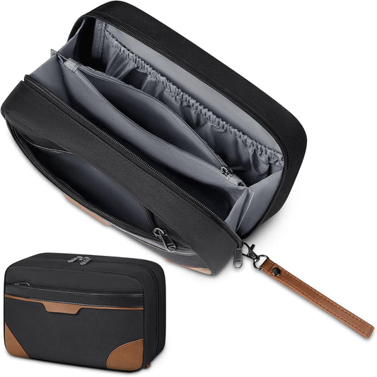 Toiletry Bag for Men Women Waterproof Toiletry Bags Portable Travel Toiletries Bag TSA Approved Cosmetic Makeup Bag Travel Organizer Storage for Accessories(with Removable Handle),Black
