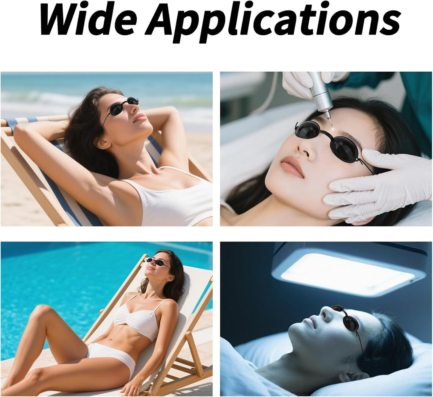 BOXOB 2 Pairs Protective Goggles for Red Light Eye Protection, Tanning Bed Goggles Tanning Glasses Eyewear for Sunbathing IPL LED Light Process
