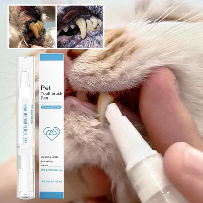 Pet Toothbrush Pen, Gentle Oral Care Tool, Ergonomic Dog & Cat Toothbrush, Soft Bristles on Sensitive Teeth, Compact Design, Ideal for Home or Travel, Perfect for Dogs, Puppies, and Cats