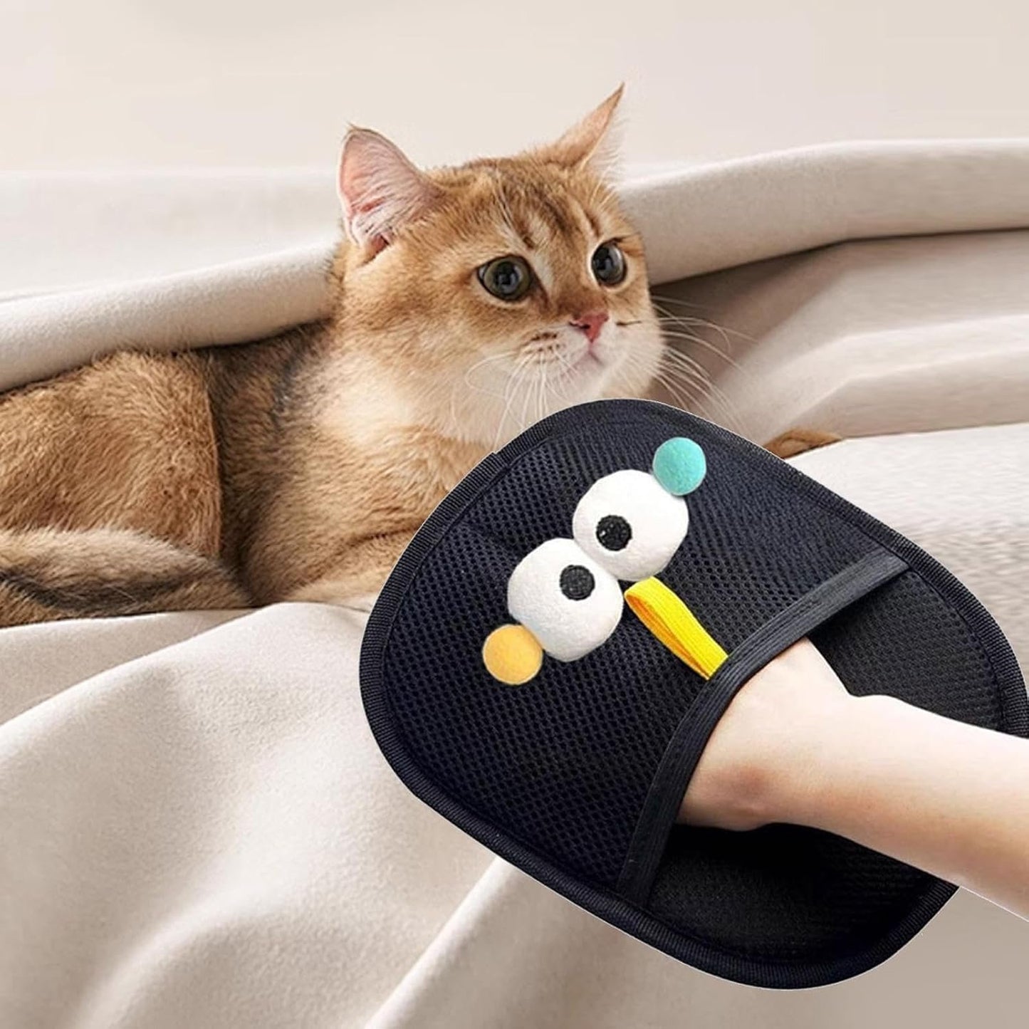 Static Removal Gloves Pet Hair, Reusable Two Way Gloves, 8.66 x 6.3 in Portable Gentle Dog Brush, Washable Grooming Tool for Detailing, Scratching, Cleaning