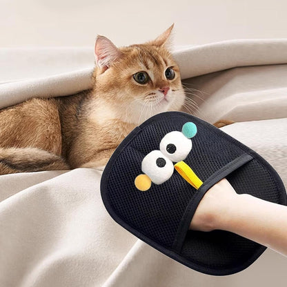 Static Removal Gloves Pet Hair, Reusable Two Way Gloves, 8.66 x 6.3 in Portable Gentle Dog Brush, Washable Grooming Tool for Detailing, Scratching, Cleaning