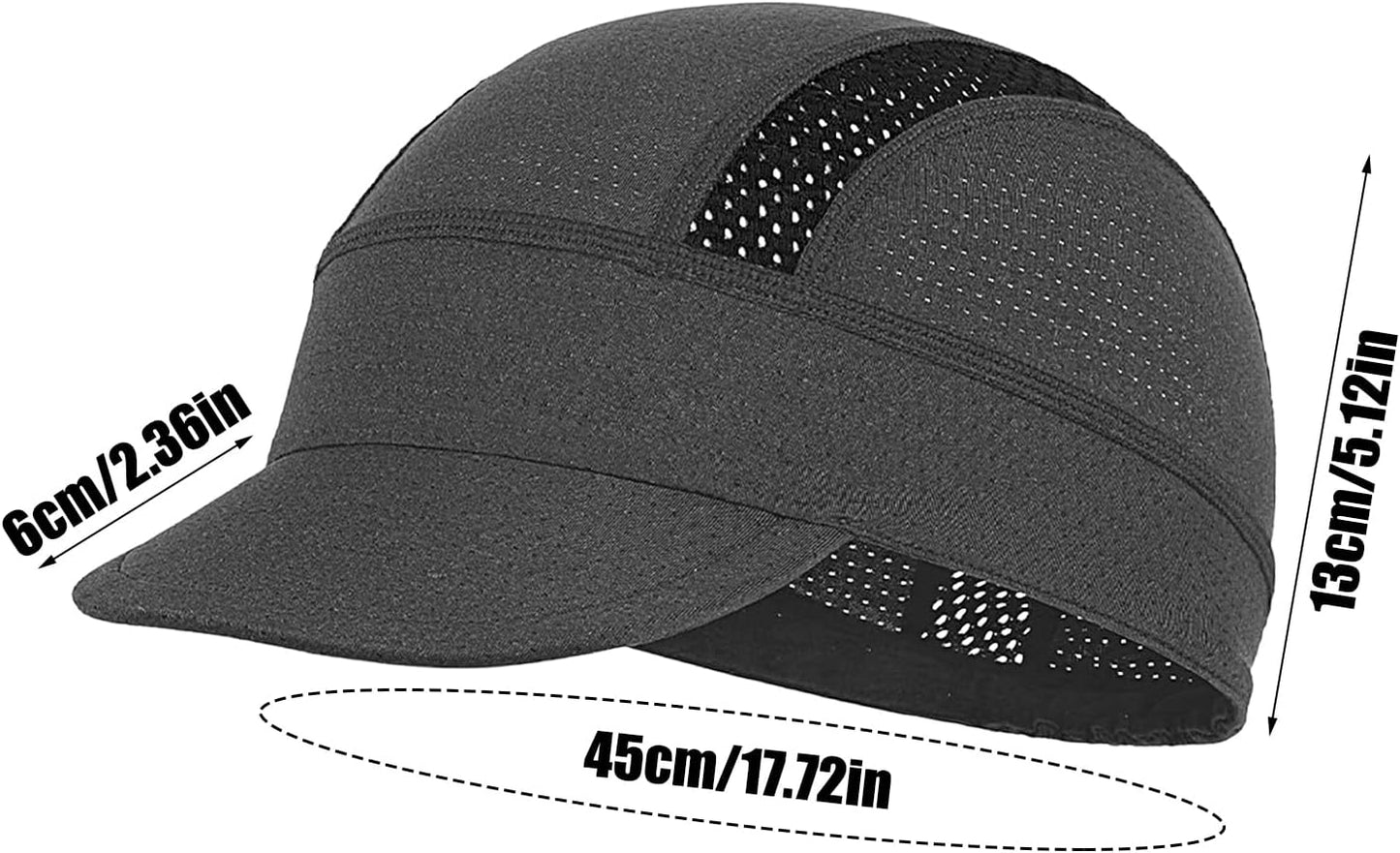 Bike Hat, Hard cap Liner, Mesh Headwear, Sun Visor Helmet, Breathable Protective Gear for Cycling Workout Skiing Fishing Construction Camping Football Hiking, 5.12x2.36 Inches