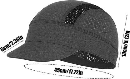 Bike Hat, Hard cap Liner, Mesh Headwear, Sun Visor Helmet, Breathable Protective Gear for Cycling Workout Skiing Fishing Construction Camping Football Hiking, 5.12x2.36 Inches