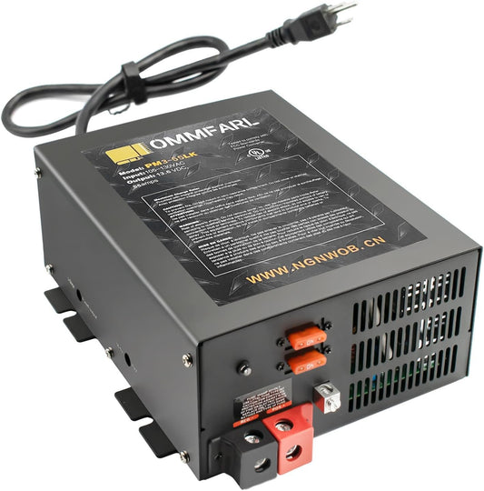 55 amp Power Converter for rv | Battery Chargers with 3 Stage Smart Charging Mode for rv Converter 110/120 VAC to DC 12 Volt | Multiple Capacities |for Lithium/Leadacid Batteries(55AMP)