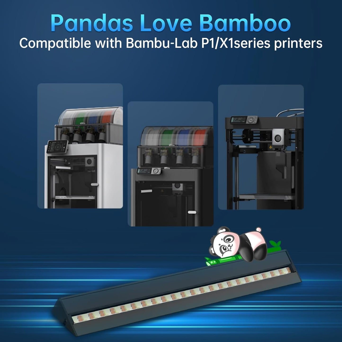 BIQU Panda Lux LED Strip Light Upgrade Kit for 3D Printers Bamboo-Lab P1s P1p X1c X1e, 5v 0.3a Led Light Bar, Magnetic Installation