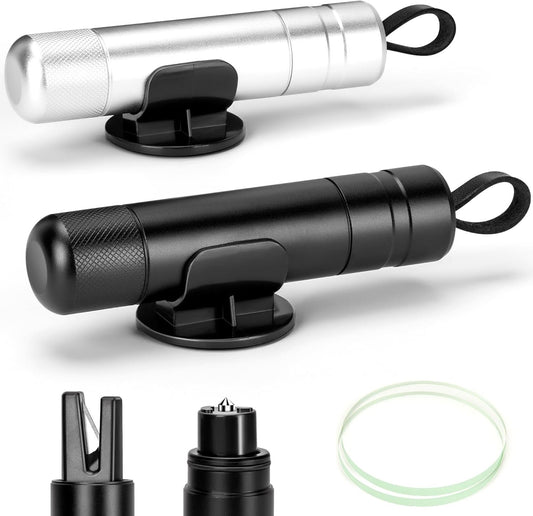 NINEMAX Car Window Breaker Seatbelt Cutter, Pack of 2 Car Escape Glass Breaker Keychain Safety, 2-in-1 Emergency Rescue Window Punch Tool Underwater