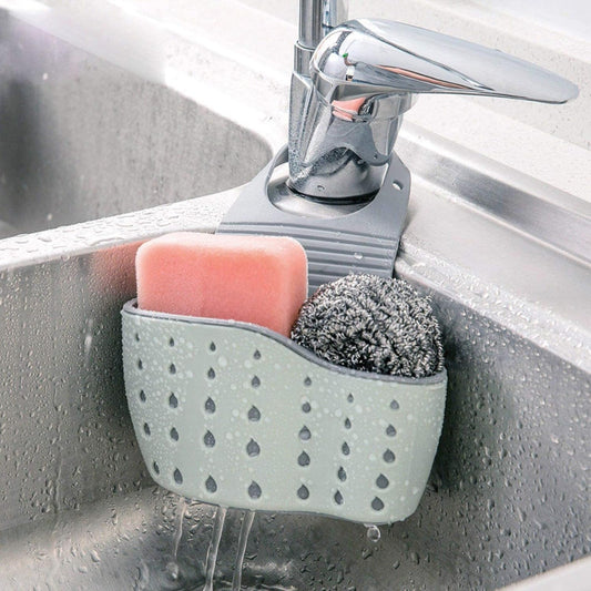 VANVENE Kitchen Sink Shelf Soap Sponge Drain Rack Holder Double Decker Hanging Basket Storage Suction Cup Kitchen Organizer Sink Accessories Wash Dropshipping 1Pcs (Green)