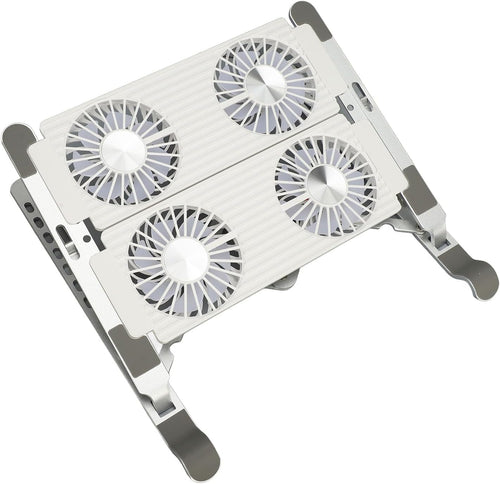 Laptop Stand with Cooling Fan, Foldable Portable Computer PC Notebook Gaming Laptop Fan, Ergonomic Design, Aluminum Alloy, Sturdy and Stable, for Laptops, Tablets, Projectors