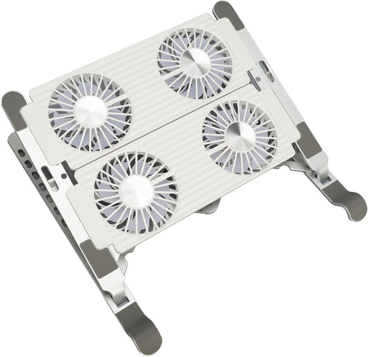 Laptop Stand with Cooling Fan, Foldable Portable Computer PC Notebook Gaming Laptop Fan, Ergonomic Design, Aluminum Alloy, Sturdy and Stable, for Laptops, Tablets, Projectors