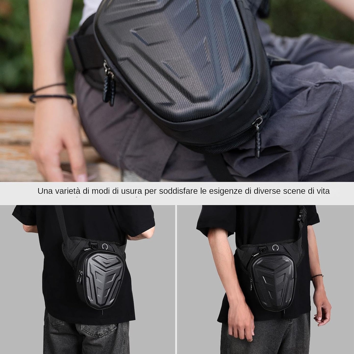 Motorcycle Leg Bag, Thigh Pouch Leg Strap, 3.7x9.8 Inches Shell Waterproof, Large Capacity Riding, Secure Waist Thigh Pack for Cycling Hiking, Camping Fishing, Travel Outdoor Gear