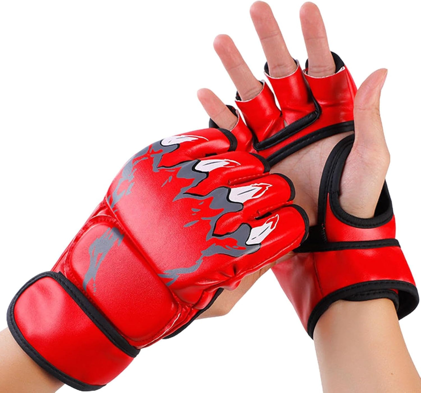 Boxing Gloves, Grappling Sparring Gloves, Half Finger Mitts, Adjustable Boxing Mitts, Wrist Support Gloves, Kickboxing Training Gloves, Cage Fighting Gloves, Punching Bag Workout Gear, Sparring Towing