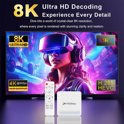 Android 14.0 TV Box, LEFFOT H618 Plus 4K UHD Streaming Device for TV, 4GB RAM + 32GB ROM, Smart TV Box with HDR10, Voice Control, 2.4G & 5G WiFi 6, 100M Ethernet, BT 5.4, Allwinner H618 Quad Core A53