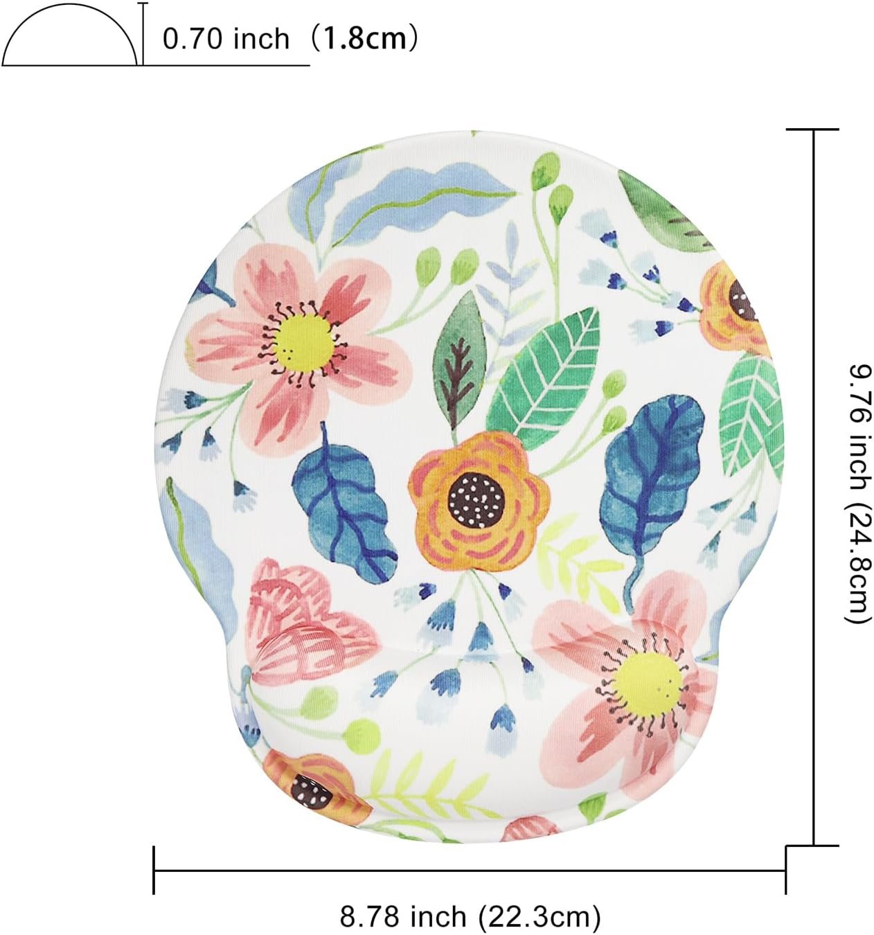 Ergonomic Mouse Pad with Wrist Rest,Small Gaming Gel Mousepad,Office Desk Accessories for Computer Laptop,Work from Home Essentials (Flower)
