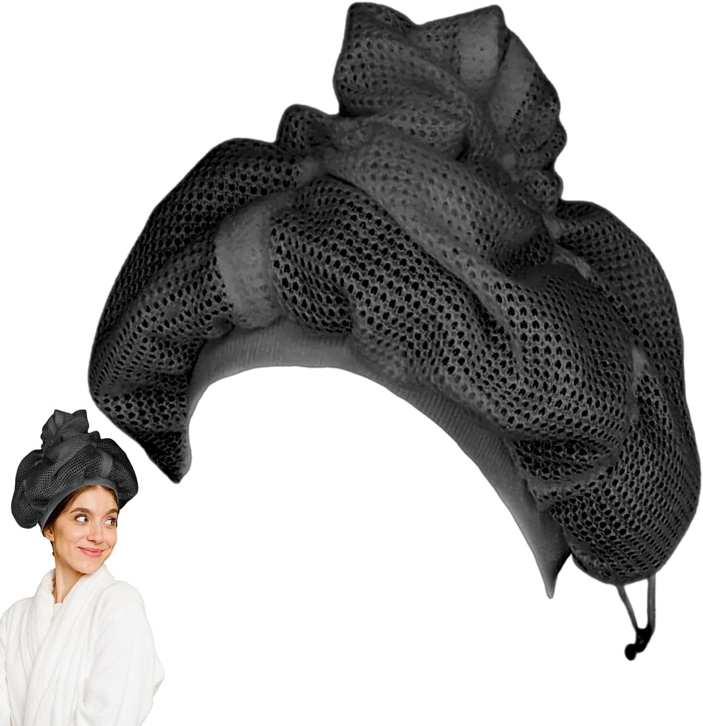 Xeihuul Net Plopping Cap For Curly Hair - Mesh Plopping Hood For Drying Curly Hair, Plopping Hair Hood With Adjustable Drawstring