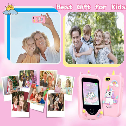 Kids Smart Phone for Girls, Christmas Birthday Gifts for Girls Boys Age 3-10,Kids Gift Toys Cell Phone, Toddler Learning Play Toy Phone with Dual Camera, Game, Music Player