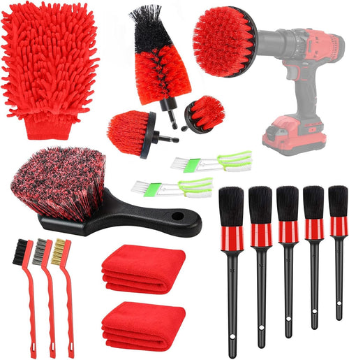KOFANI 18Pcs Car Detailing Kit, Includes Various Soft-bristled Nylon Car Detailing Brushes for Interior, Exterior, Wheels, Dashboard