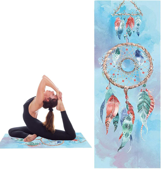 Yoga Towel,Mat Sized Active Dry Non-Slip Travel Beach Towel | Foldable Microfiber Bath Towels Workout Gear for Exercise, Fitness, Pilates, and