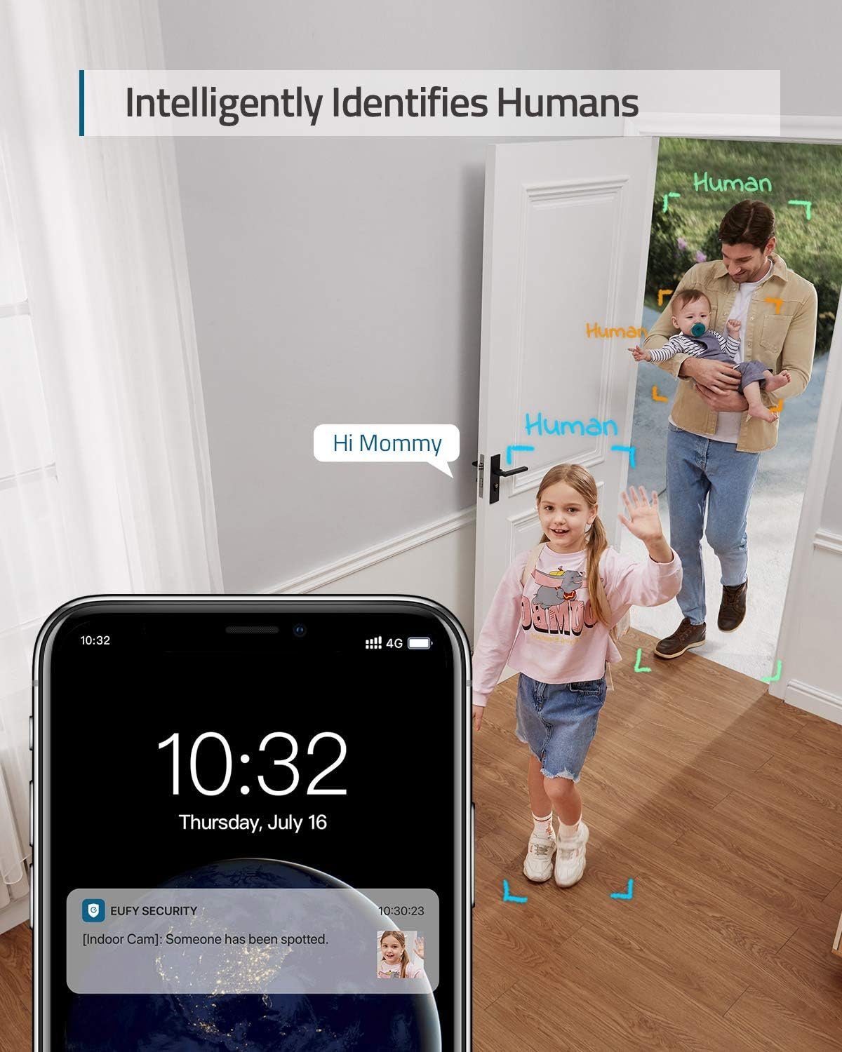 eufy Security Indoor Cam E220, 2K Indoor Surveillance Camera, Pan/Tilt Security Camera, WiFi, Person Detection, Night Vision, Motion Tracking, HomeBase 3 Compatible