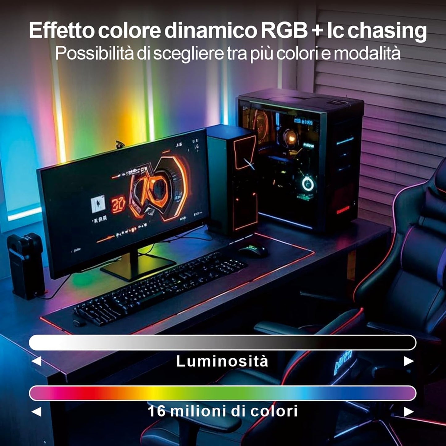 Wiby AI 5M LED Strip, Smart LED Strips, Christmas Lights for Bedroom, Works with Alexa/Google Assistant, AI Lighting Design Assistant, Music Sync for TV Gaming Bar Party (5M)