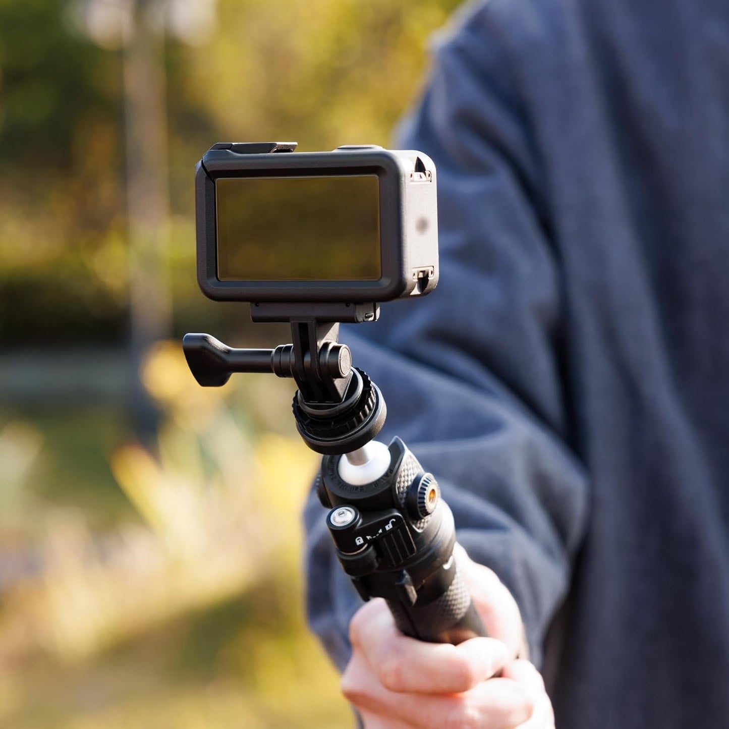 JJC 2-in-1 Tripod Mount & Hot Shoe Camera Mount Adapter for GoPro Go Pro Hero 13 12 11 10 9 8, DJI Osmo Action 5 4 3 & More Action Camera on 1/4"-20 Tripod or Canon Nikon Fujifilm DSLR Camera